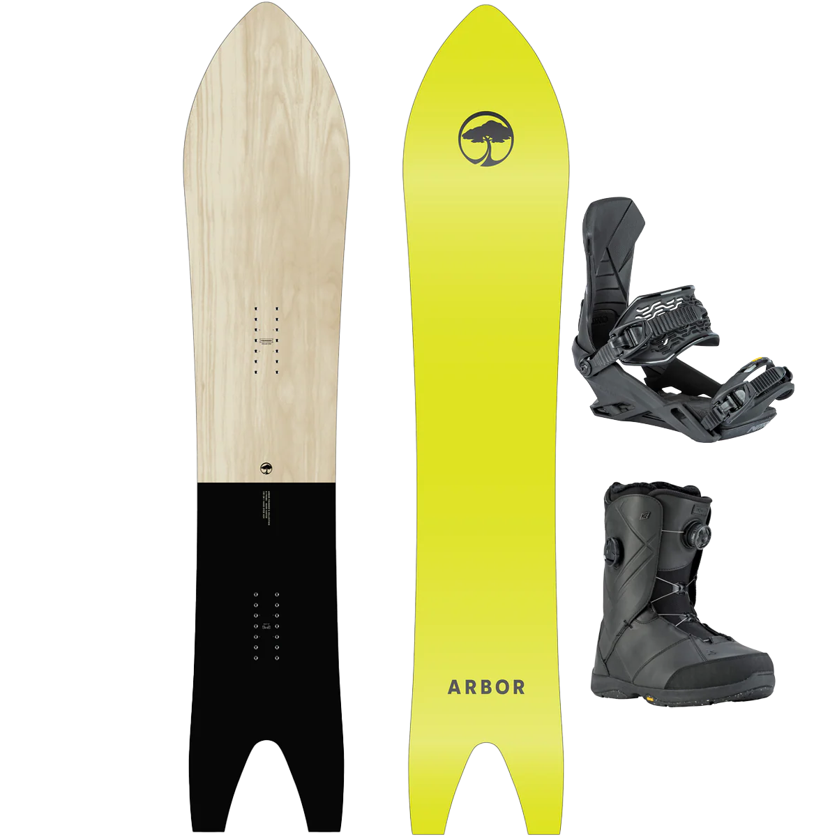 Arbor Snowboards A-Frame Demo Snowboard Package