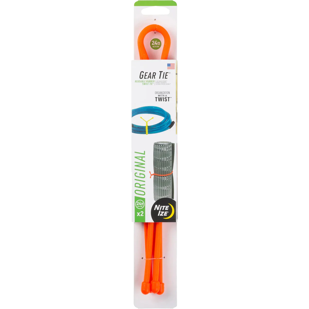 Gear Tie Reusable Rubber Twist Tie 24" - 2 Pack