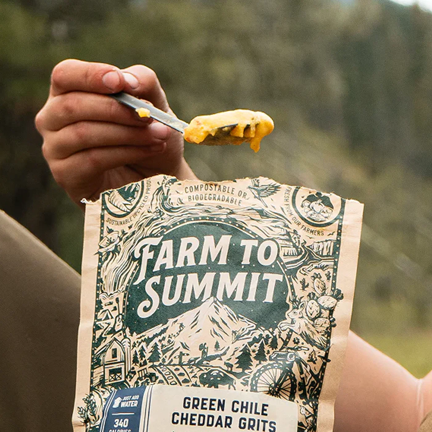 Green Chile Cheddar Grits (2 servings) - Image 2