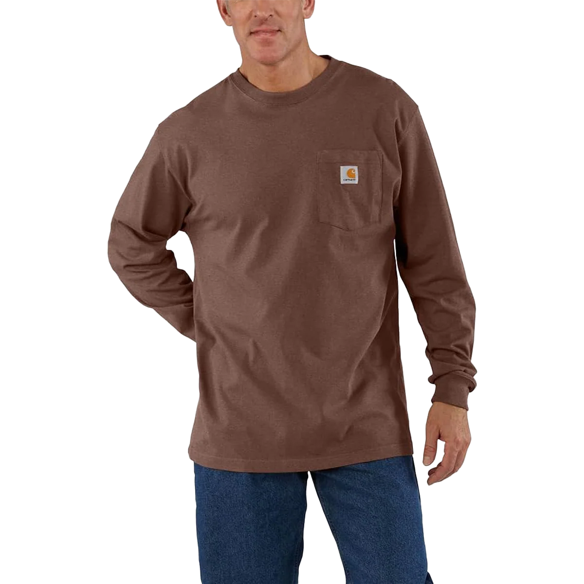 Men's Loose Fit Heavyweight Long Sleeve Pocket T-Shirt - Image 2