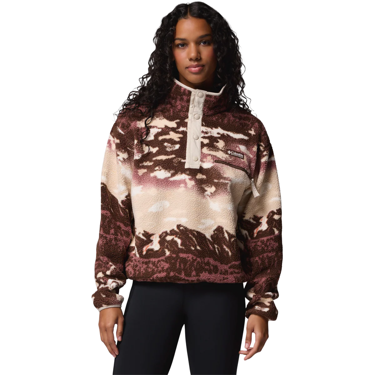 Women's Helvetia II Printed Crop 1/2 Snap Pullover - Image 2