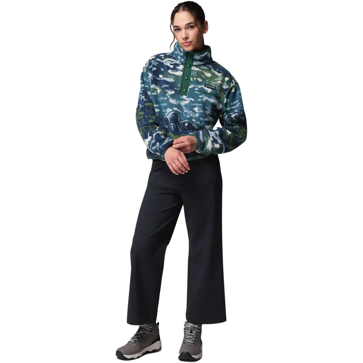 Women's Helvetia II Printed Crop 1/2 Snap Pullover - Image 6