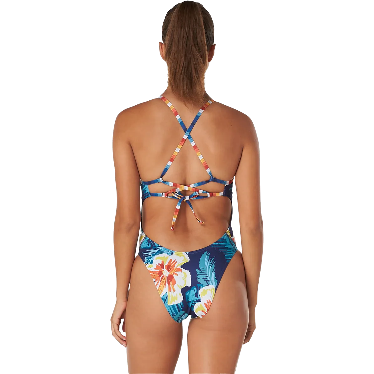 Women's Printed Double Lace Back One Piece - Image 2
